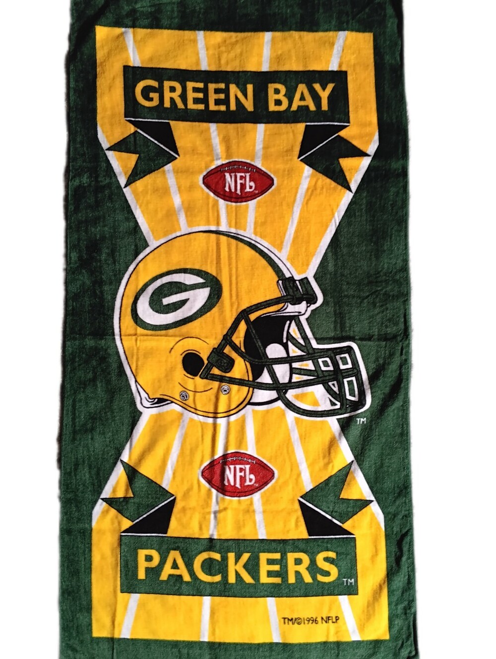 💚💛 Vintage 1996 Green Bay Packers Cotton Beach Towel NFL Football Summer